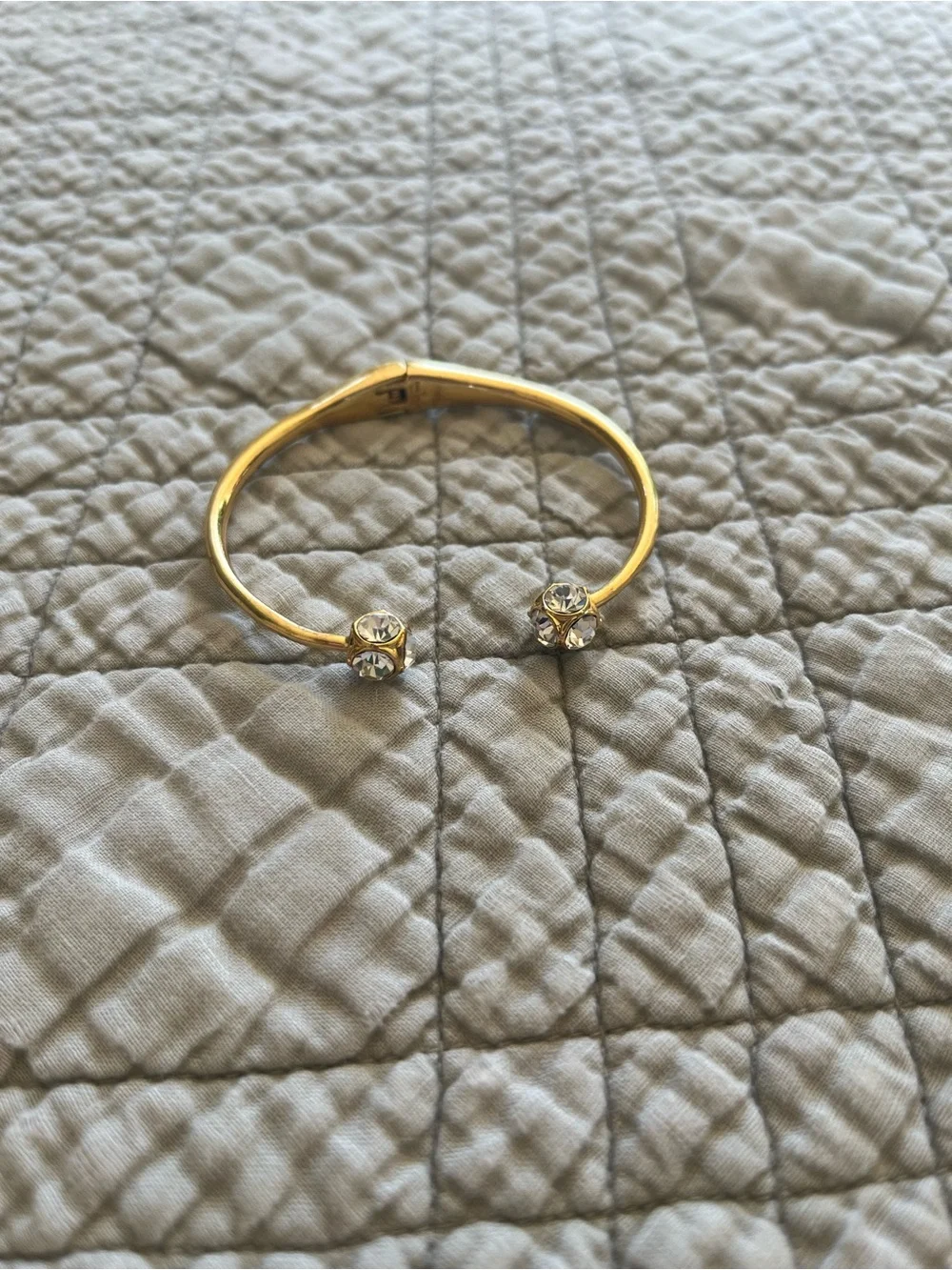 kate spade Gold Open-Ended Cuff Bracelet with Clear Crystal Ends - Picture 2 of 5